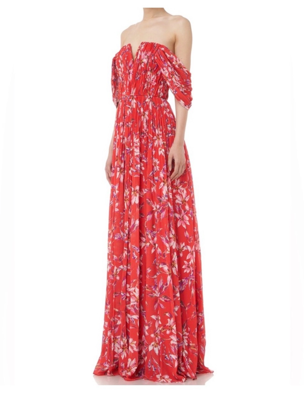 AMUR Kyla Gown, Red Floral, Size 2